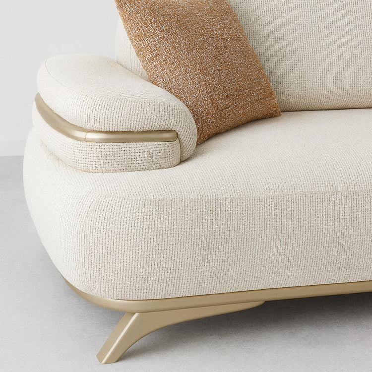 Expandable Sofa — 94” Chenille Three Seater with Adjustable Seat Depth