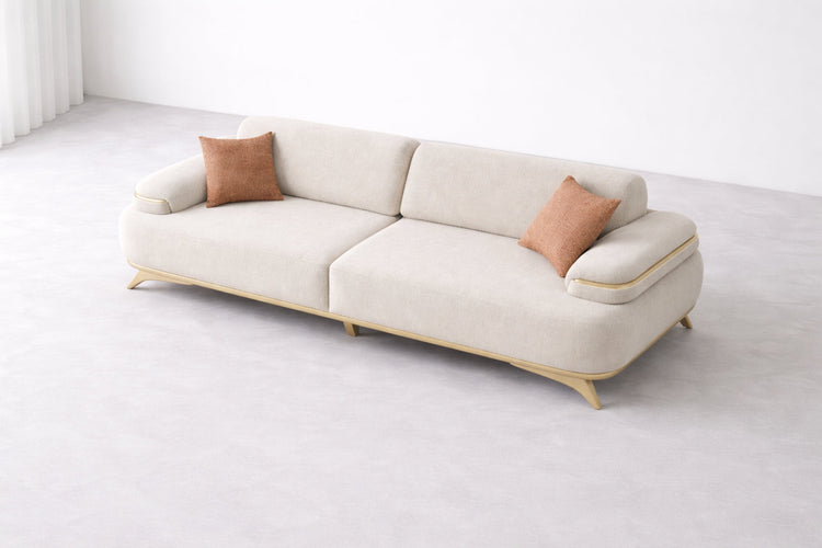 Expandable Sofa — 94” Chenille Three Seater with Adjustable Seat Depth