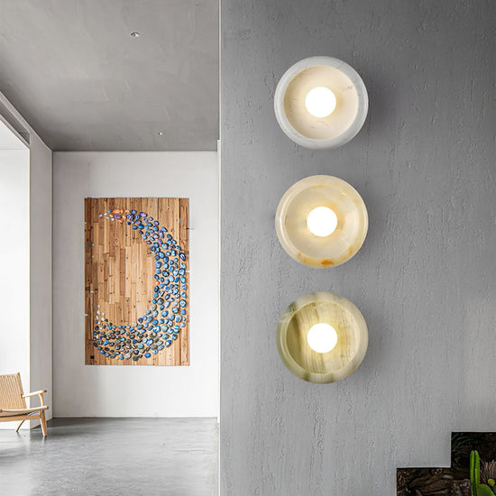 Mooiehome Eclipse Jade wall sconce, 9.8-inch modern wall lamp with a sleek, curved jade glass shade mounted on a metal wall bracket.