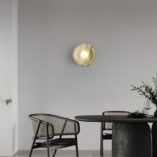 Mooiehome Eclipse Jade Wall Sconce 9.8-inch wall lamp with a sleek, modern design and jade-colored glass shade.