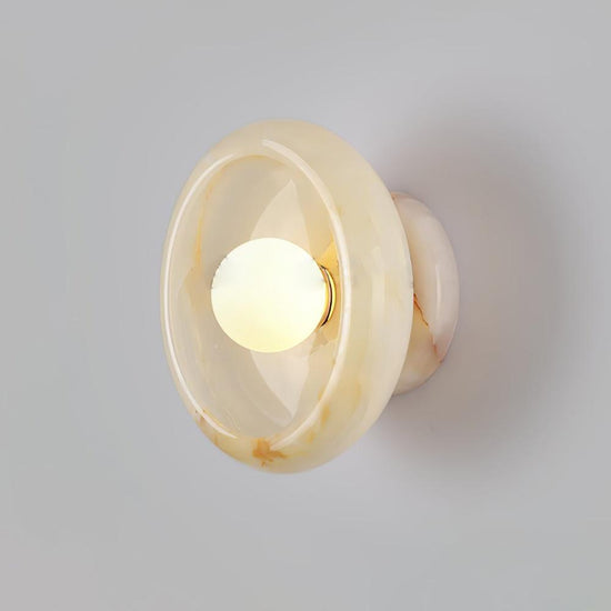 Mooiehome Eclipse Jade Wall Sconce 9.8-inch wall lamp with a sleek jade glass shade, mounted on a modern metal fixture.