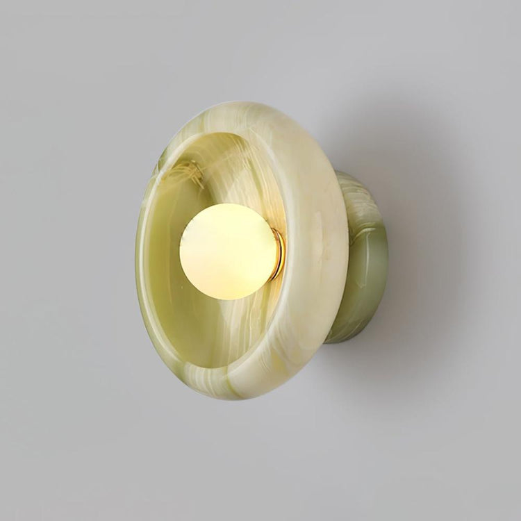 Mooiehome Eclipse Jade Wall Sconce 9.8-inch wall lamp with a sleek, modern design and Jade-colored glass shade.