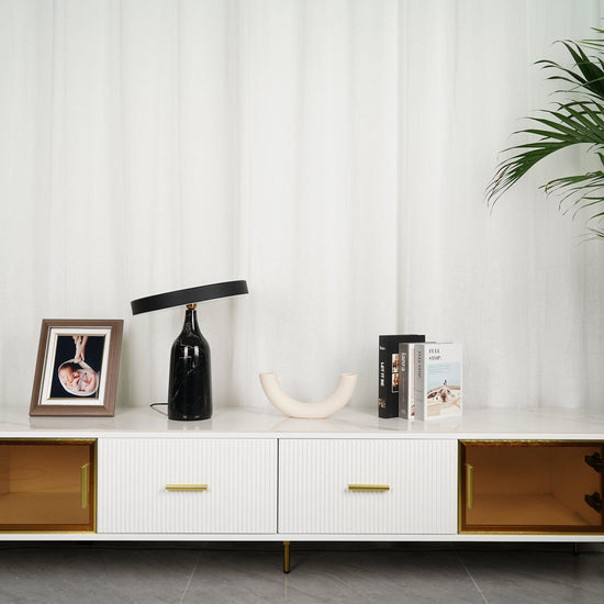 Eddy table lamp by Mooiehome with a sleek 12.6-inch design, featuring a modern base and a fabric lampshade.