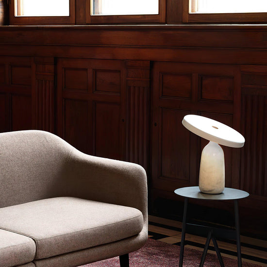 Mooiehome Eddy table lamp with a 12.6-inch height, sleek design, and a modern lampshade on a sturdy base.