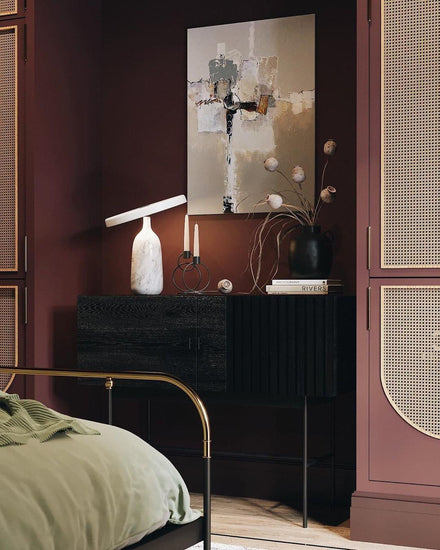Mooiehome Eddy 12.6-inch table lamp with a modern design, featuring a sleek base and fabric lampshade for stylish illumination.