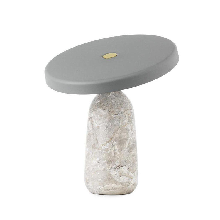 Mooiehome Eddy 12.6-inch table lamp with a sleek design and modern white shade sitting on a wooden table.