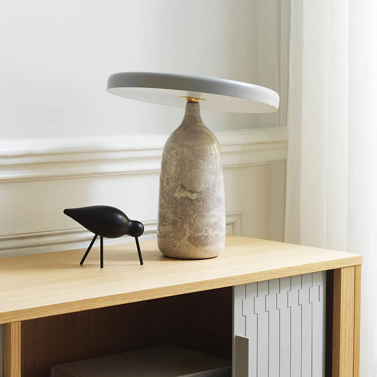 Eddy table lamp by Mooiehome with a sleek 12.6-inch design, featuring a modern ceramic base and fabric lampshade.