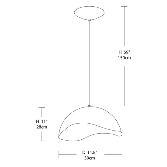 Mooiehome Eden Ripple Pendant Lamp 11.8 inches hanging light with a textured ripple design and modern style for contemporary interiors.