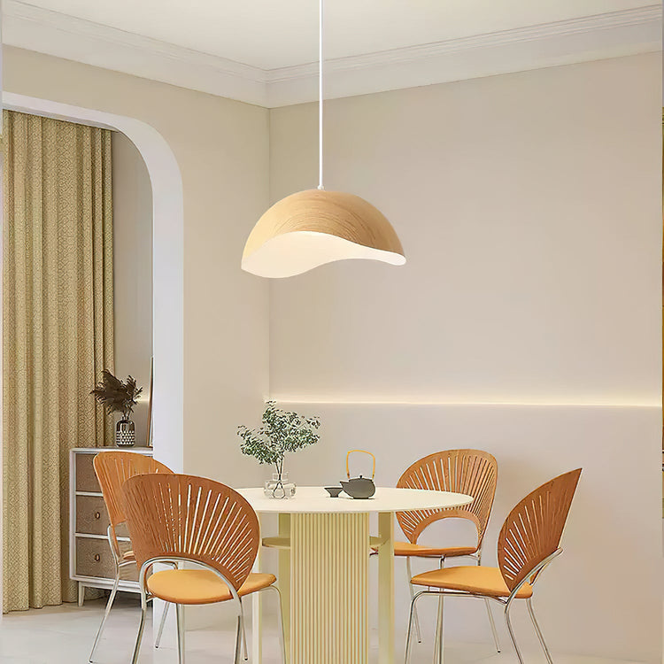 Mooiehome Eden Ripple Pendant Lamp, 11.8-inch modern pendant light with textured ripple design hanging from ceiling.