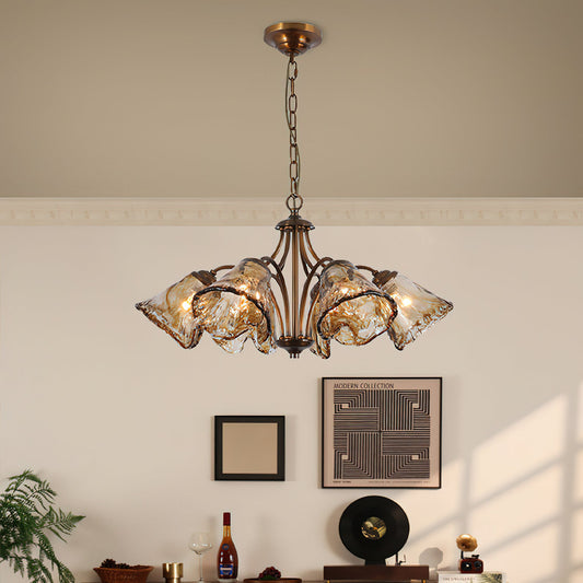 Elegant Elvarin Chandelier by Mooiehome featuring intricate metalwork and multiple light fixtures for sophisticated interior lighting.