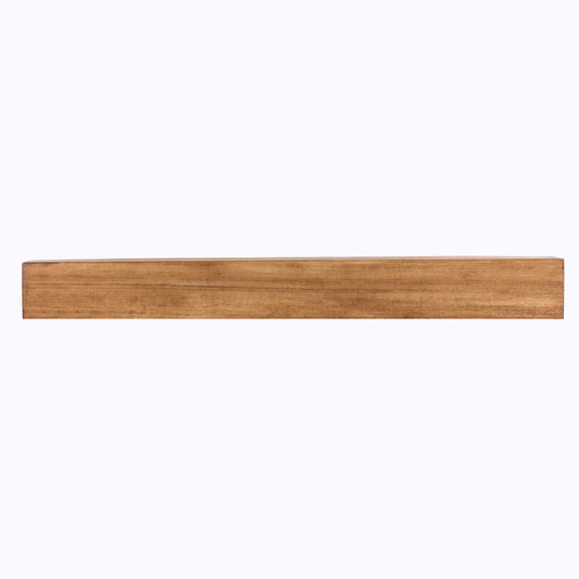 Aged oak farmhouse floating wood fireplace mantel by Dogberrycollections, showcasing rustic charm and natural wood grain details.