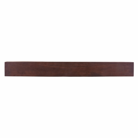 Farmhouse poplar wood floating fireplace mantel by Dogberrycollections, showcasing a rustic, natural wood finish with smooth edges.