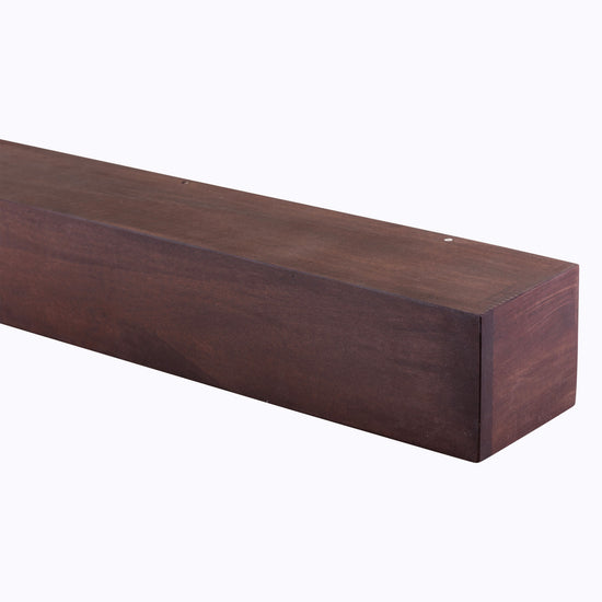 Farmhouse poplar wood floating fireplace mantel by Dogberrycollections, showcasing a rustic, handcrafted design with a smooth finish.