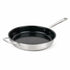Alva Cookware frying pan with non-stick surface and ergonomic handle, shown from a side angle on a stovetop.