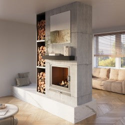 Rustic wooden barn beam fireplace mantel shelf by Dogberrycollections, showcasing a sturdy, natural timber design for home decor.