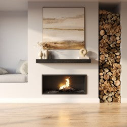 Rustic wooden barn beam fireplace mantel shelf by Dogberrycollections, showing a sturdy, natural wood finish for home decor.
