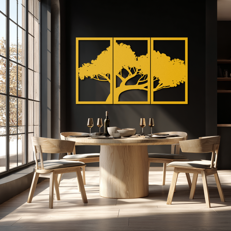 Modern tree silhouette metal wall art by Enova Art featuring a nature-inspired design for contemporary wall decor.