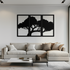 Modern tree silhouette metal wall art by Enova Art, nature-inspired metal wall decor featuring a sleek, contemporary tree design.