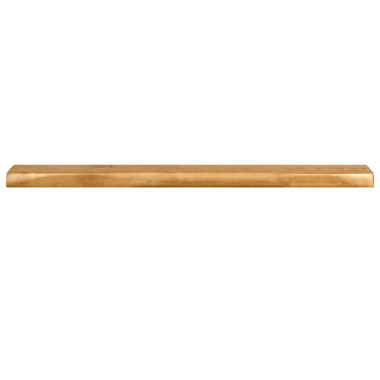 Solid wood live edge floating wall shelf by Dogberrycollections, showcasing natural wood grain and sleek mantel design.