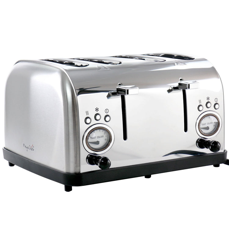 MegaChef 4-Slice Wide Slot Toaster with Variable Browning | Modern Home & Kitchen