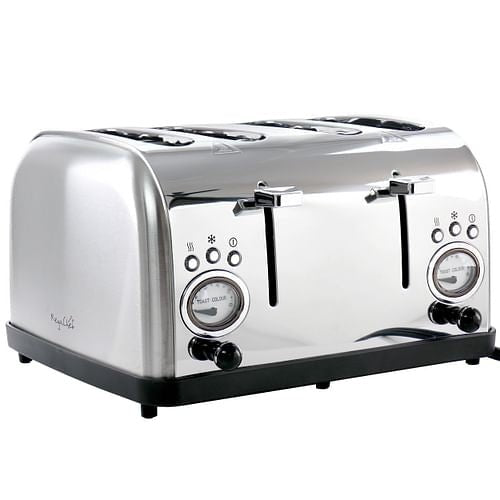 MegaChef 4-Slice Wide Slot Toaster with Variable Browning | Modern Home & Kitchen