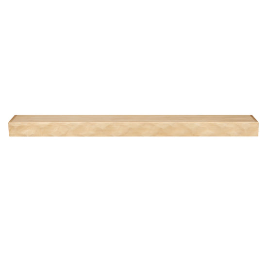 Hewn Kitchen floating shelf by Dogberrycollections with hand-textured solid poplar wood in natural finish, 24 to 72 inches long