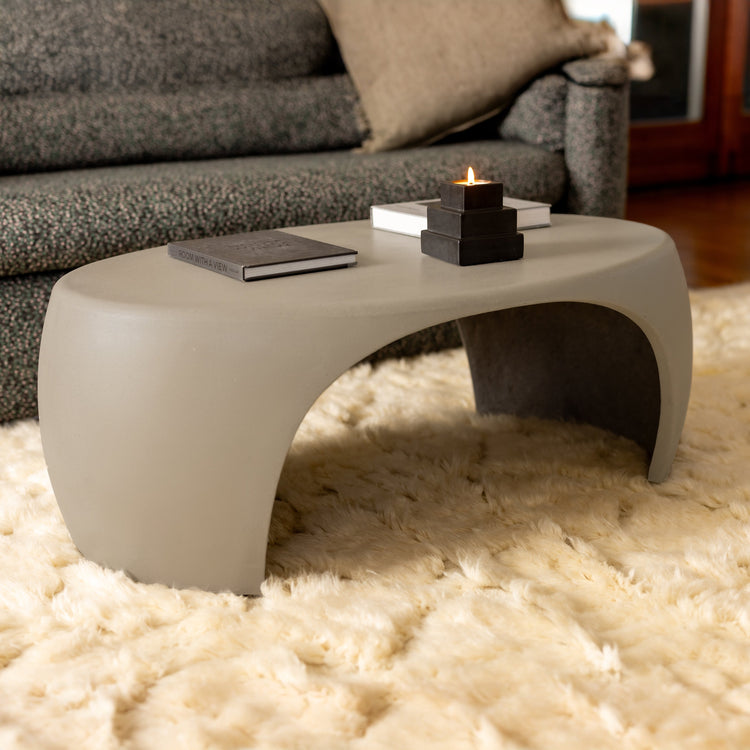 Sculptural Modern Coffee Table – Indoor/Outdoor Organic Curved Design
