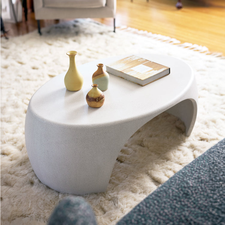 Sculptural Modern Coffee Table – Indoor/Outdoor Organic Curved Design