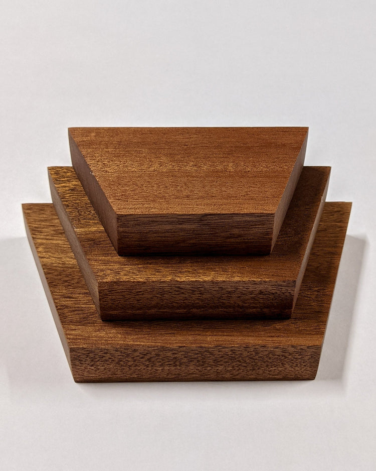 Small Trapezoid Display Shelf in Mahogany