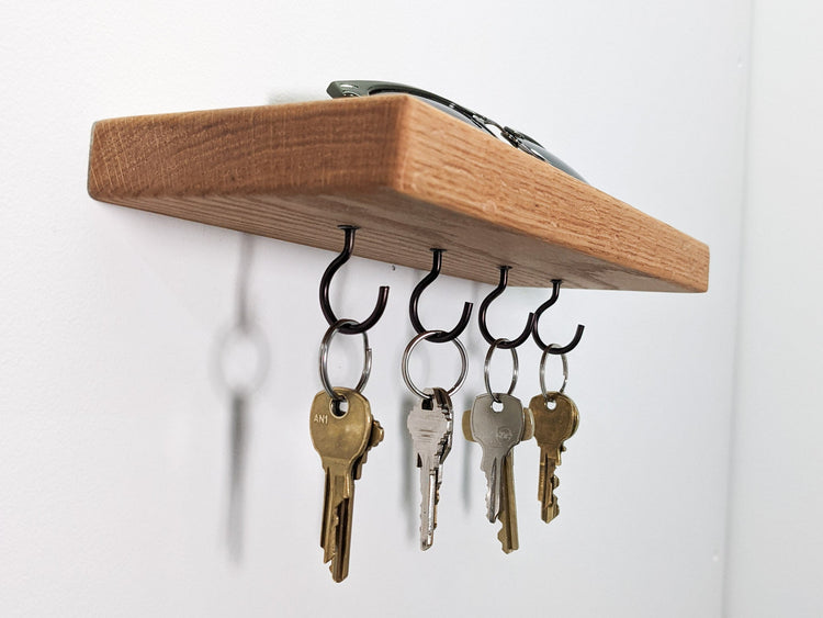 Key Hook Shelf in Oak