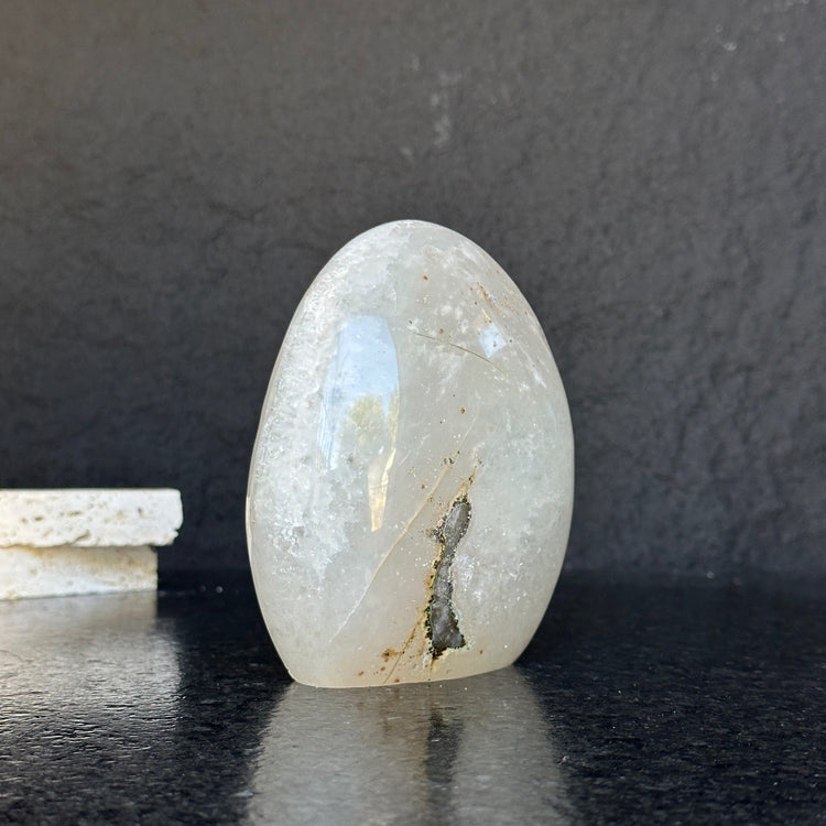 Large Uruguayan Quartz Geode Egg – Polished Statement Crystal Sculpture