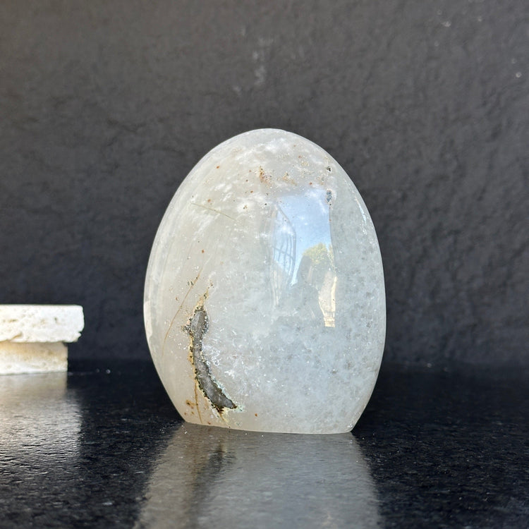 Large Uruguayan Quartz Geode Egg – Polished Statement Crystal Sculpture