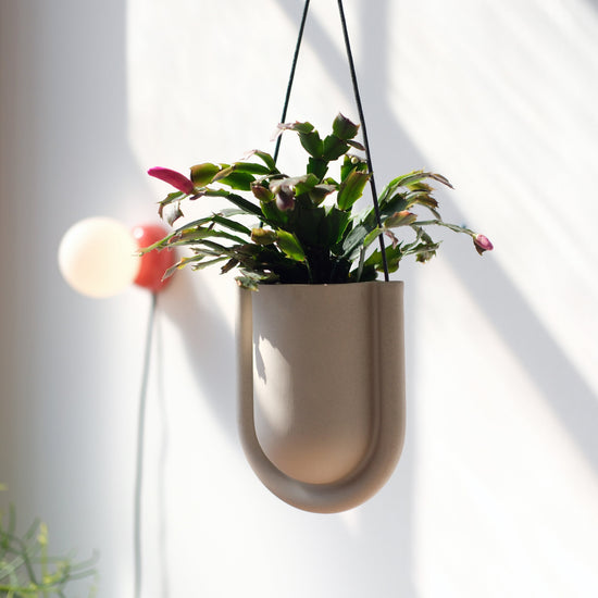 Misewell Portico planter in Dune color, stylish outdoor pot with a modern design, ideal for plants and garden decor.