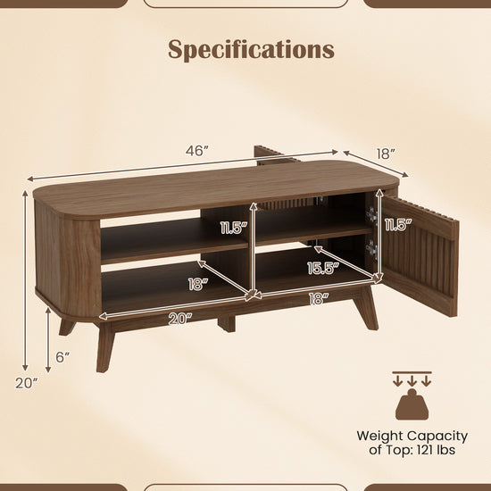 Walnut rectangular coffee table with storage and adjustable shelves, showcasing a sleek modern design for living room decor.