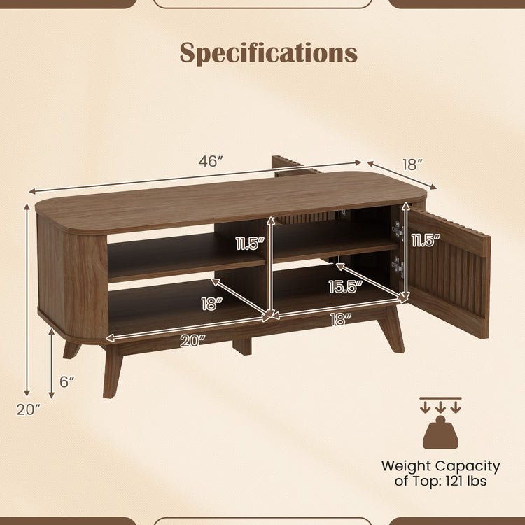 Walnut rectangular coffee table with storage and adjustable shelves, showcasing a sleek modern design for living room decor.