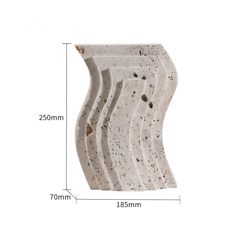 Decorbites archway shape travertine sculpture figurine for home decor, featuring a smooth, arch design on a sturdy base.