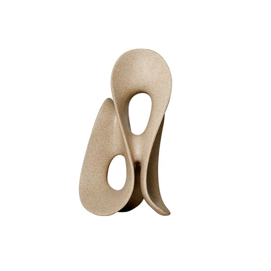 Coral Hollow Resin Sculpture by Decorbites, abstract modern human figure home decor accent piece, beige and textured finish.