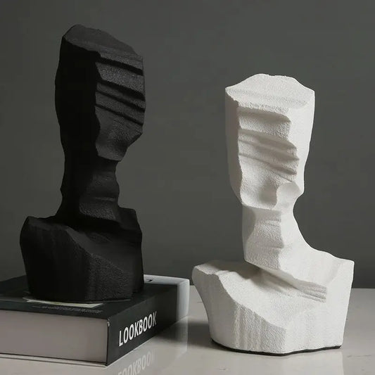 Modern abstract characters sculpture decoration by Decorbites, made of artistic resin with unique, contemporary design for home accents.
