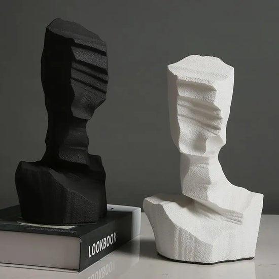 Modern abstract characters sculpture decoration by Decorbites, made of artistic resin with unique, contemporary design for home accents.