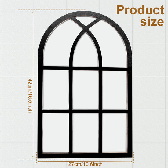 2Pcs Vintage Rustic Arched Window Wall Mirrors – Decorative Acrylic Wall Decor for Home