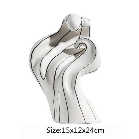 Ceramic curl sculpture decor by Decorbites, modern porcelain art accent featuring an elegant, abstract curved design on a white background.