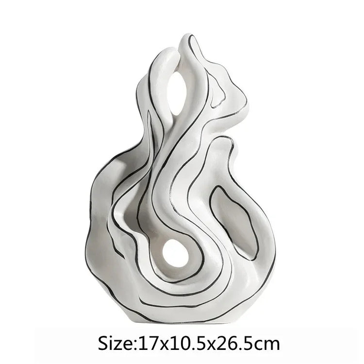 Modern ceramic curl sculpture decor by Decorbites, featuring sleek porcelain art accent with smooth, flowing curves and a glossy finish.