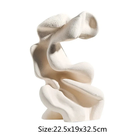 Ceramic curl sculpture decor by Decorbites, modern porcelain art accent with smooth, elegant curves for stylish interior decor.