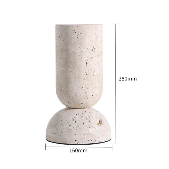 Decorbites archway shape travertine sculpture figurine, home decor statue with elegant arch design, natural stone finish.