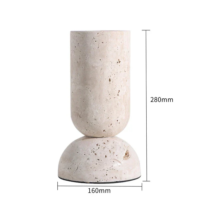 Decorbites archway shape travertine sculpture figurine, home decor statue with elegant arch design, natural stone finish.