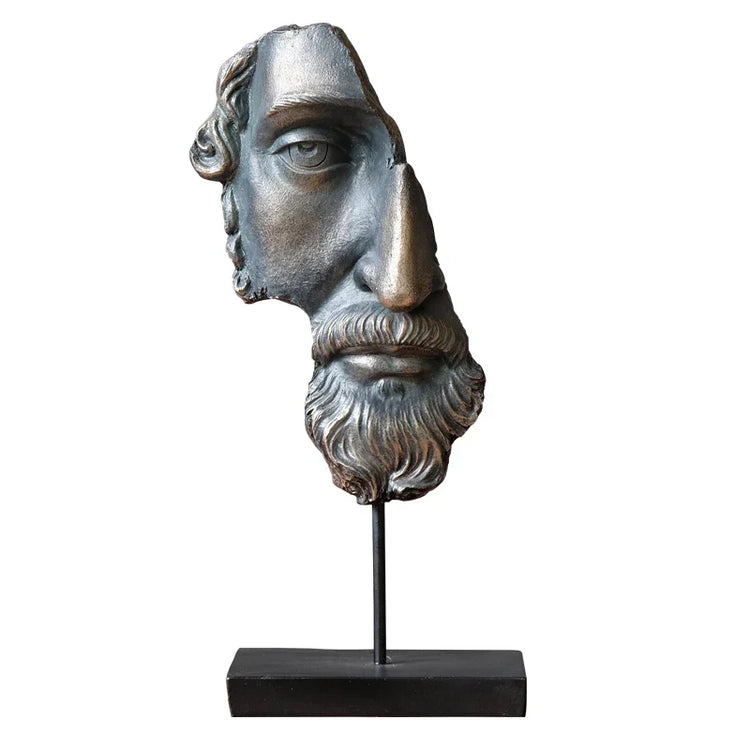Abstract David face resin sculpture by Decorbites, showcasing a modern artistic bust with smooth, detailed features.