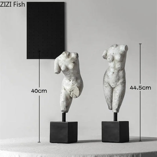 Abstract human figure resin sculpture decor ornament by Decorbites, modern art piece for home or office space.