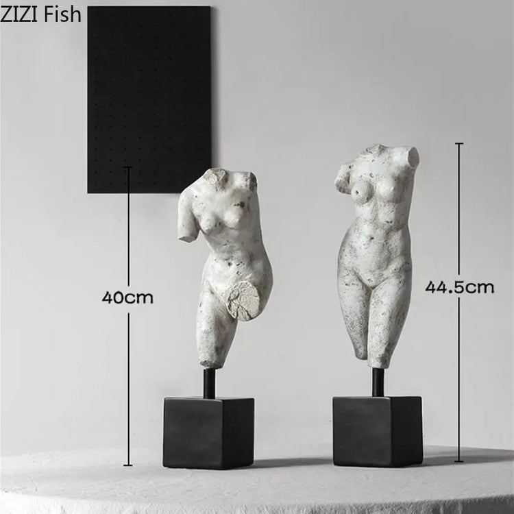 Abstract human figure resin sculpture decor ornament by Decorbites, modern art piece for home or office space.
