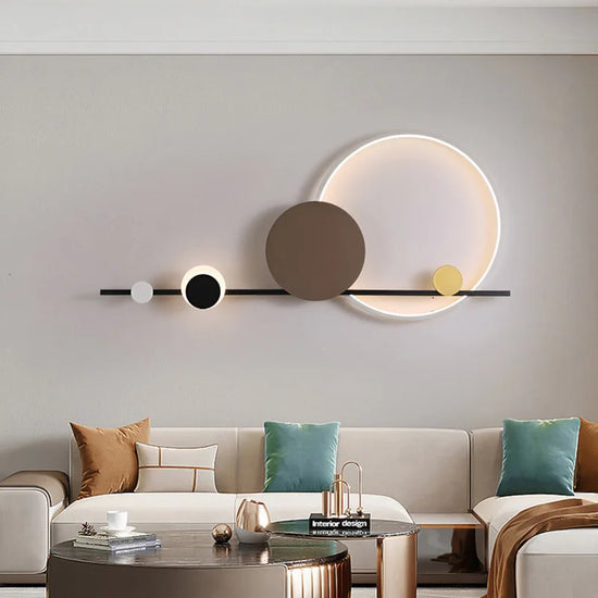 Modern LED wall sconce with art deco design, decorative wall lighting fixture by Decorbites, featuring sleek geometric details.