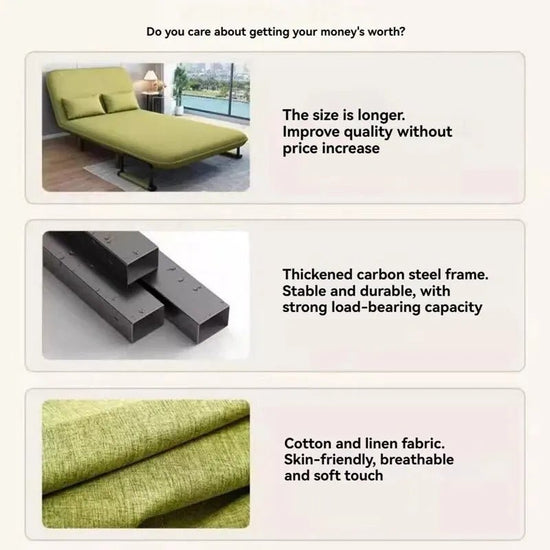Multifunctional Fabric Sofa Bed | Foldable | Modern Home & Kitchen